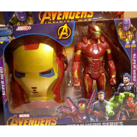 Figurine Desene Animate( 3 ani +) - Set Figurina Iron Man și masca