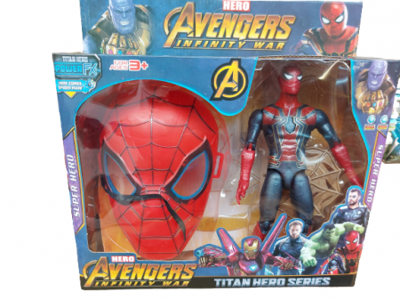 Set Masca si Figurina Eroi Avengers  sunete Thor, Iron Man, Batman, Spiderman, Hulk, [1]