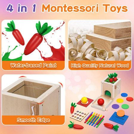 Set Joc educativ Montessori 4 in 1 Cutia permanentei sortare [3]