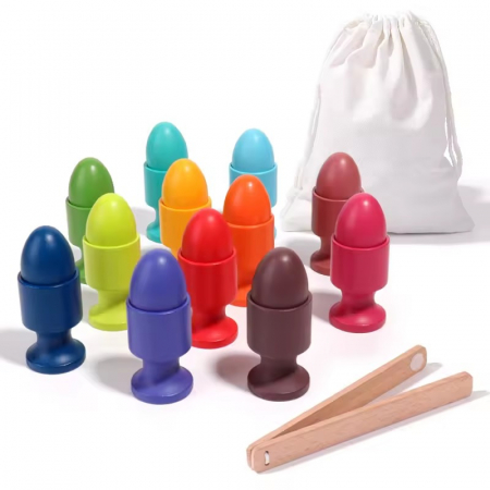 Set Joc Montessori 12 Oua cu Cupe pentru Sortare si Numarare [2]