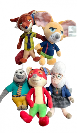 Jucarii desene animate( 3 ani +) - Set jucarii de plus Zootopia 5 bucati