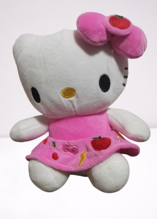 Jucarii desene animate( 3 ani +) - Jucarie de Plus Piscuta Hello Kitty cu Fundita si Rochita 20 cm