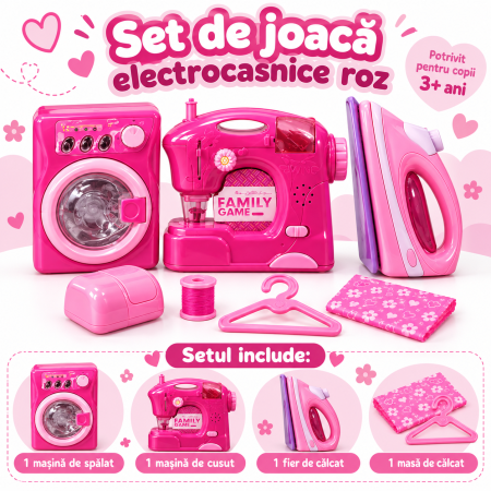 Set Jucarii Menaj Copii, Masina Spalat, Cusut, Fier Calcat [1]