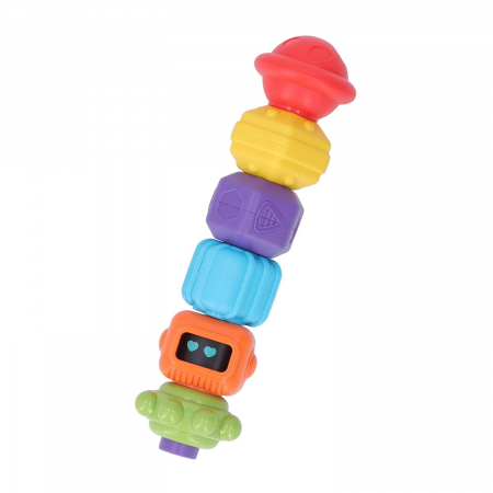 Set Jucarii Senzoriale pentru Bebelusi cu Franghii Elastice si Sortator de Forme [7]