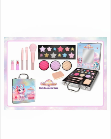 Jucarii - Set Machiaj Copii Cosmetic Case Trusa Machiaj Fetite in Valiza Metalica