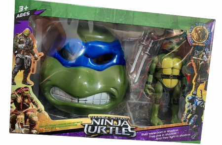 Jucarii desene animate( 3 ani +) - Set Masca si Figurina Testoasele Ninja Leonardo