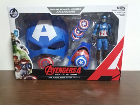 Masinute si Trenulete (3 ani+) - Set Masca si lansator discuri cu lumina Hulk Spiderman Iron Man