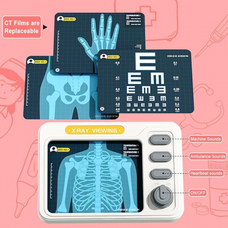 Set Medical Carucior Roz Doctor Stetoscop ECG cu Raze X – 16 Piese [5]
