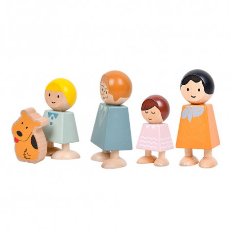 Set Papusi din Lemn Familia mea cu catel [1]