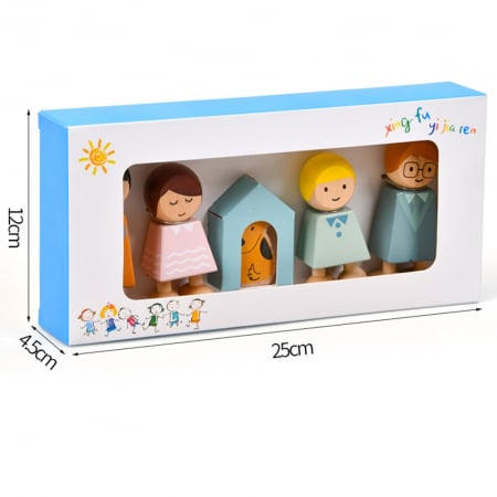 Set Papusi din Lemn Familia mea cu catel [5]