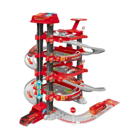 Set Parcare Pompieri Etajata cu Covor de Joaca Lift Interactiv, Lumini si Sunete [2]