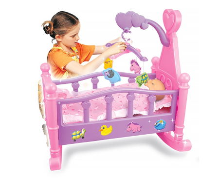 Jucarii - Set Patut Balansoar cu Papusa Bebelus 35 cm – Carusel