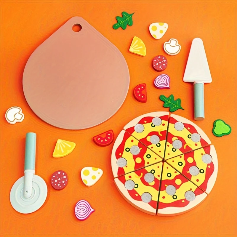 Set Pizza din Lemn cu 27 Accesorii [5]