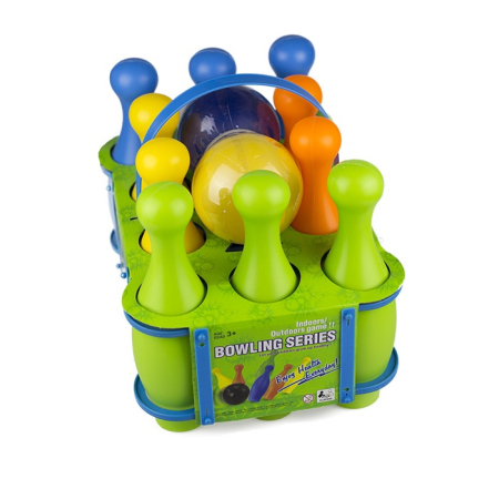 Jocuri - Set Popice Bowling pentru Copii cu 10 Popice și 2 Bile Colorate