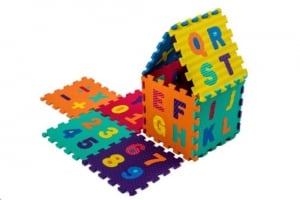 Covorase  copii ( 3 luni +) - Set puzzel 10 piese cifre si litere - Covoras puzzle Litere si Cifre