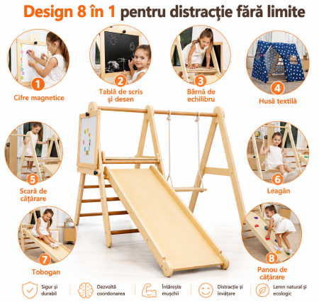 Set Triunghi Pikler Lemn 8in1, Loc de Joaca [2]