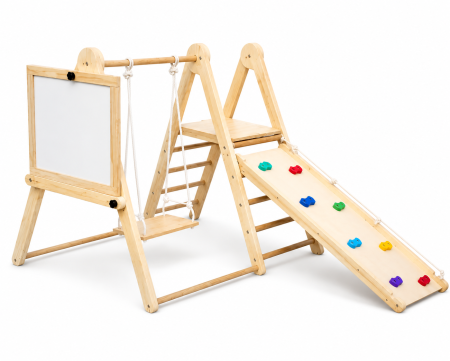 Jucarii din Lemn & Montessori - Set Triunghi Pikler Lemn 8in1, Loc de Joaca