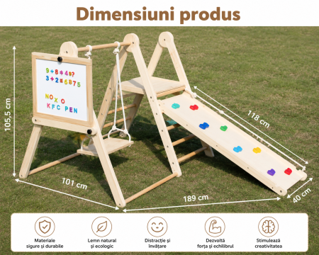 Set Triunghi Pikler Lemn 8in1, Loc de Joaca [1]