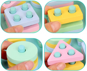 Set 2 Sortator Culori din Lemn Pastel 4 coloane [2]