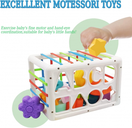 Sortator Forme Bebelusi Joc Educativ Montessori Sortare Forme Hunger [3]