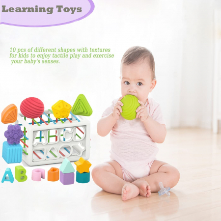 Sortator Forme Bebelusi Joc Educativ Montessori Sortare Forme Hunger [2]