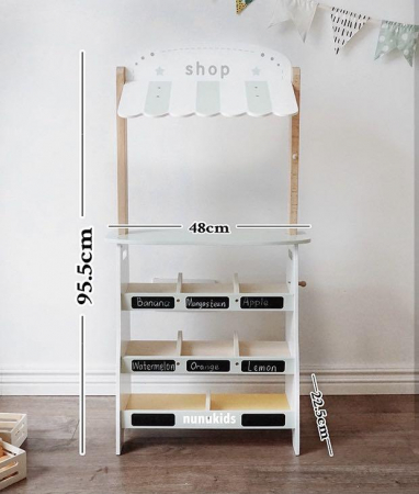 Stand de Lemn cu Fructe si Carucior de Cumparaturi  Market Nunukids [5]