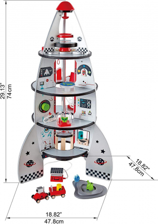 Joc din Lemn Nava Spatiala Racheta Hape [6]