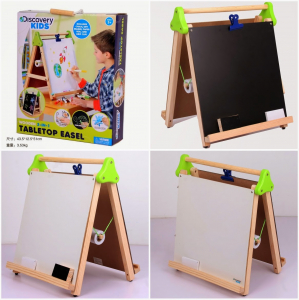 Jocuri creative (3 ani +) - Tabla din lemn cu rola de hartie 3 in 1 Discovery Kids