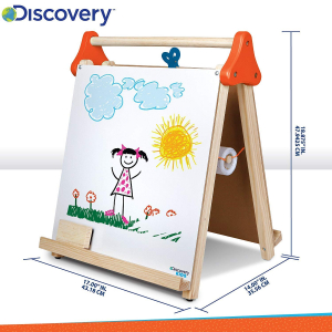 Tabla din lemn cu rola de hartie 3 in 1 Discovery Kids [6]