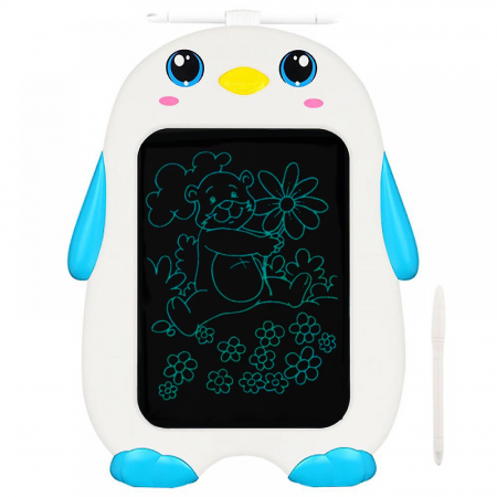 Accesorii de scris si colorat - Tableta GRafica de desen si scris Lcd Pinguin Alb Albastru
