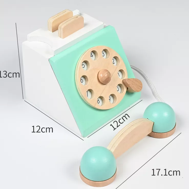 Telefon de jucarie din lemn Retro [3]