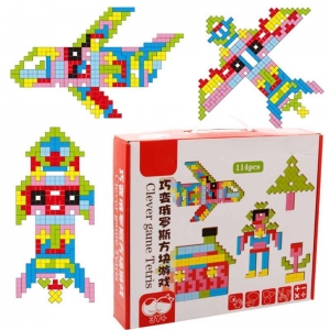 Joc Montessori Tetris din Lemn 114 piese [3]
