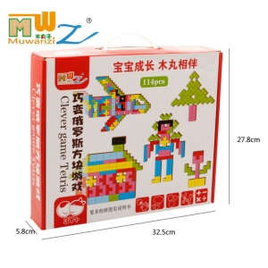 Joc Montessori Tetris din Lemn 114 piese [6]