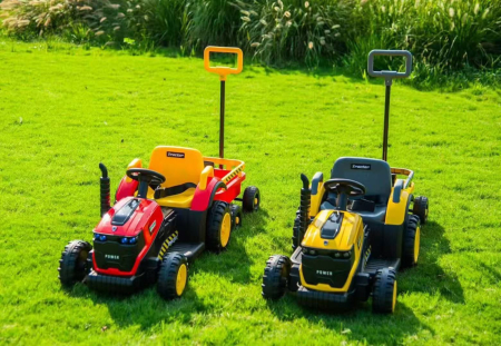 Tractor Electric Copii 12V cu Remorca, Telecomanda, 3 in 1 Rosu [1]