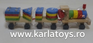 Trenulet  din Lemn cu Forme Geometrice - Tren din lemn Sortator [5]