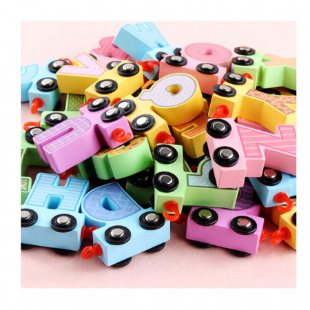 Trenulet din Lemn cu Litere Magnetic [2]
