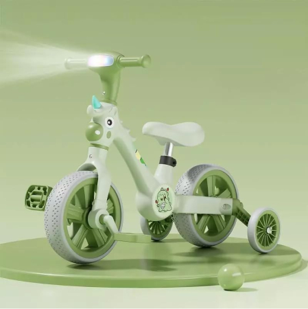 Tricicleta 2 in 1 Unicorn pentru Copii, Reglabila 2–5 ani Verde [1]
