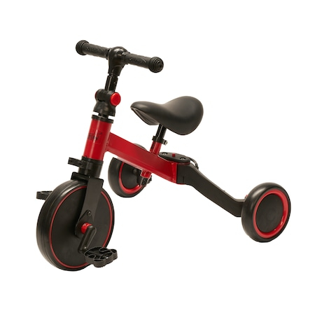 Triciclete - Tricicleta 3 in 1, bicicleta cu si fara pedale si tricicleta, rosu