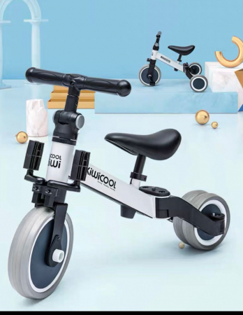 Triciclete - Tricicleta 3 in 1, bicicleta cu si fara pedale si tricicleta, gri