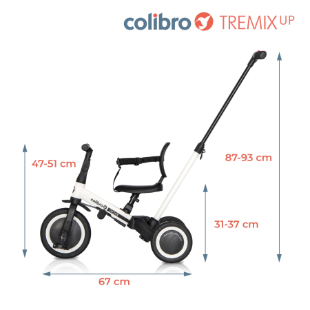 Tricicleta 5 in 1 cu maner de impins – de la triciclete impinsa la bicicleta echilibru Negru cu alb [13]