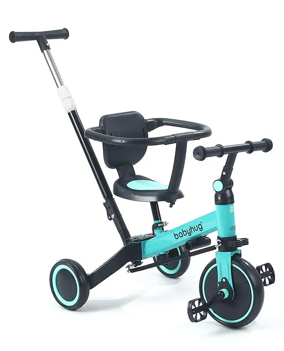 Masinute Biciclete cu si fara pedale - Tricicleta 5 in 1 cu maner de impins – de la triciclete impinsa la bicicleta echilibru Albastru