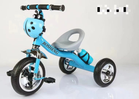 Masinute Biciclete cu si fara pedale - Tricicleta Copii Buburuza Albastru cu Pedale, Cos si Bidon Apa 2-5 ani
