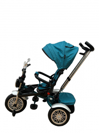 Tricicleta Copii cu Scauna Rotativ Far Sunet si Bara de protectie Detasabila Albastru Turcoaz [3]