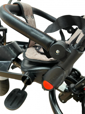 Tricicleta Copii cu Scauna Rotativ Far Sunete si Bara de protectie Detasabila Bej [16]