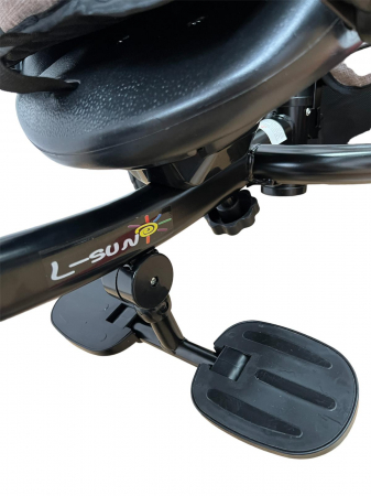 Tricicleta Copii cu Scauna Rotativ Far Sunete si Bara de protectie Detasabila Bej [12]