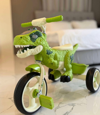 Tricicleta Copii Dinozaur 3 Roti cu Pedale si Cos Depozitare, Verde [1]