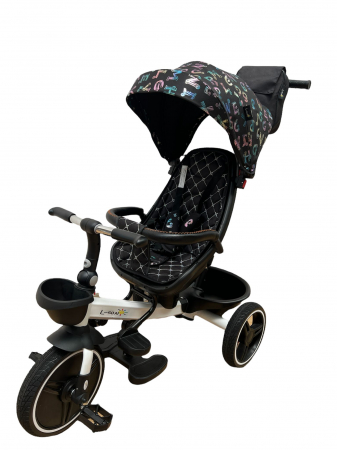 Triciclete - Tricicleta cu Scaun Rotativ Roti din spuma EVA  Copertina cu Litere