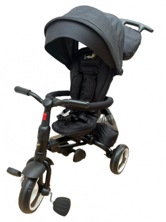Triciclete - Tricicleta cu scaun rotativ si pozitie de Somn L-Sun Pliabila Negru