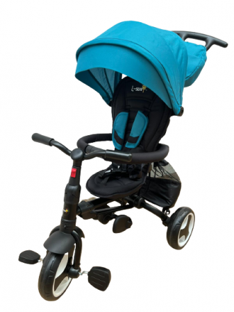 Triciclete - Tricicleta cu scaun rotativ si pozitie de Somn L-Sun Pliabila Albastru