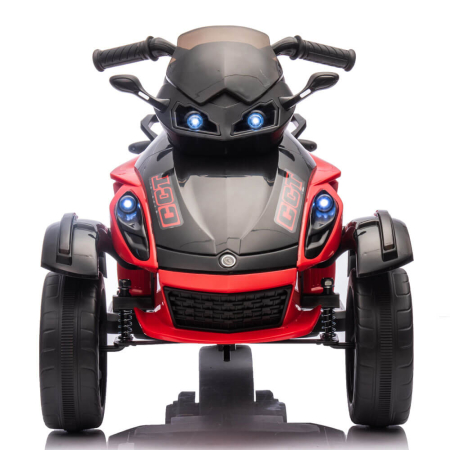 Tricicleta Electrica pentru Copii, 12V, 2 Motoare, MP3 USB, Lumini LED Trike Rosu [2]